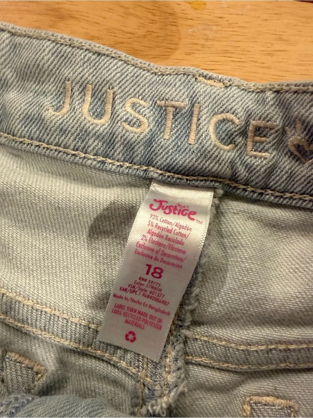 Justice Light Blue Denim Shorts